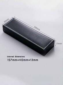 1 pieza Caja con tapa abatible personalizada con logotipo, caja de empaque negra con grabado, caja negra para bolígrafo, caja de cartón duro, caja de regalo de papelería, regalo de temporada de regreso a clases, regalo para estudiantes, suministros escolares - Negro - Ver 2