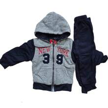 Sea Surf Children's Plush Sweatshirt Set, Fully Lined, Cozy And Warm, Ideal For Intense Cold, Casual And Modern Style For Boys, Perfect For Walks, Parties, Outdoor Play, Daily Use In Winter And Gifts. - 淺灰色 - 查看 2