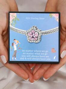 1 件 925 纯银礼盒风格时尚五瓣花珠饰适合女士手链手镯 DIY 珠宝制作和日常服装搭配珠宝装饰适合女孩 - 款式17 - 查看 7