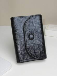 Simple Coin Purse, Portable Coin Pouch, Soft Litchi Texture, Multi-Function Large Capacity Coin & Card Holder