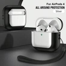 Custodia protettiva anti caduta placcata in pelle compatibile con Apple AirPods 4, custodia per cuffie Bluetooth 1/2, custodia per AirPods Pro di 2a generazione e 3a generazione