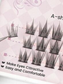 30pcs CC Curl Manga Natural False Eyelashes,Fashion 3D Japanese Cosplay Faux Mink Lashes Dramatic Anime Lashes, Imitation Mink False Eyelashes Sexy Lashes Extension Makeup,Left & Right Clusters Natural Lash Extensions Individual Section Pure Wild Makeup DIY At Party - C - 查看 4