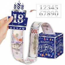 1 Set Happy Birthday Money Gift Box, Surprise Party Cash Box, Suitable For All Ages Party Decor, Funny Money Pull Out Box Set - Multicolor - View 16