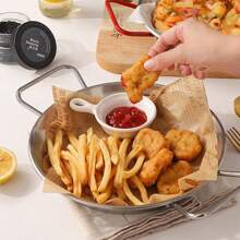 1pc Stainless Steel Seafood Pan For Camping And Outdoor Cooking - Perfect For Quick And Easy Meals - Silver - View 1