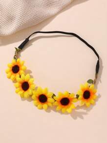 1 件可爱向日葵和雏菊花宠物发带，猫狗头带配件，适合室内和室外派对 - 彩色 - 查看 3