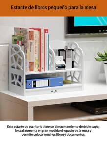 Desktop Shelf - Simple Desk Organizer, Compact Bookshelf For College Students And Office File Cabinet - White - View 6