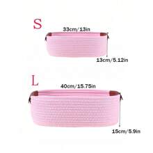 Customized 1pc Handmade Woven Storage Basket, Suitable For Bathroom, Bedroom, Living Room, Kids' Toys, Pets Items, Valentines, Wedding, Household Gifts, Halloween, Back To School, Student Storage Box,Delicate Romance