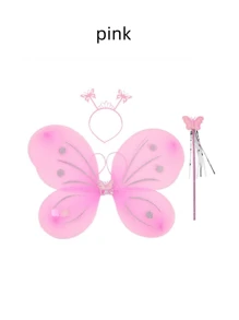 1set Polka Dot Butterfly Wing Performance Prop Set, Butterfly Fairy Headband & Wand Decor - Multicolor - View 4