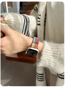 1 Pc Colorful Leather Loop Compatible With Apple Watch Band For Women 38mm 40mm 41mm 42mm 44mm 45mm 46mm 49mm , Bands Compatible With Apple Watch Strap Series Ultra 10/9/8/7/6/5/4/3/2/1 SE