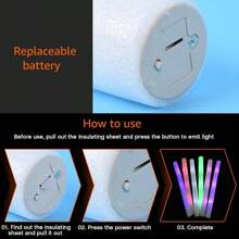 Pack Of 100 Foam Light Sticks, LED Light Sticks, Light Sticks Party, Light Sticks, Foam Light Sticks, LED Light Stick With 3 Modes, Light Sticks For Wedding, Birthday, Christmas, Party - trắng - Xem 5