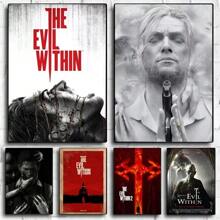 1pc Wall Arts Posters Vintage Game Psycho Break The Evil Within Wall Art Decoration Printed Posters Frameless Club Bar Retro Mural Bedroom, Canvas Art, High Quality, Without Frame/With Frame ,Wall Art With Frame