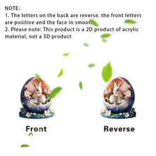 1 PC Easter Valentine's Day 2D Rabbit And Eggs Acrylic Desktop Ornament, Suitable For Home Decoration, Room Decoration, Office, Restaurant, Cafe And Other Scenes As Desktop Art Decoration, Suitable For Holiday Gifts For Family And Friends