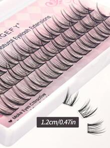 36 Cluster Manga Cartoon False Eyelashes Cat Ear Design Natural Look Slouchy People, Wild Cat Eye Lashes ﻿Tower Pointed Wheat Ear False Eyelashes,Slim Black Stem Thick Doll Style Sandwich Devil Style Natural Simulated Eyelashes, For Daily Commute Makeup,Fluffy Slim For Everyday Use Manga Eyelashes, Travel Essentials - C - 查看 3