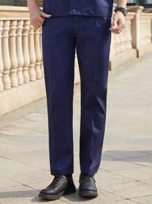 Men's Work Suit Top Uniform Pants Shirts Protection Button Down Ventilate Antifouling Quick Dry - Pants (Navy Blue) - View 1