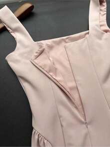 优雅纯色派对芭蕾舞裙夏季纯色紧身胸衣公主生日 Y2K 短款连衣裙宽肩带女装 - 粉色 - 查看 8