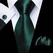 Men Tie Vintage Paisley Paisley Dark Green Tie Classic Necktie Set Pocket Square Cufflinks Formal Wedding St Patrick's Day