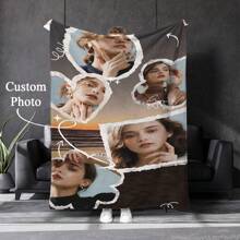 1pc Customized Personalized Blanket With Your Own Photo Or Design, Ideal For Self-Use Or Gifting To Friends. Suitable For Sofa, Bed, Travel, Soft & Skin-Friendly. Can Be Customized With Favorite Idol, Star, Album, Or "Number One Girl" Designs. - Multicolor - View 14