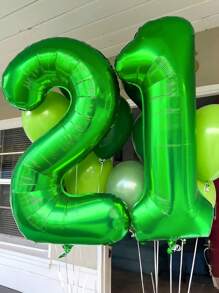 1 个 - 32 英寸绿色 PE 数字形状气球，大型巨型气球，适用于生日、派对、家庭聚会、节日、庆祝装饰、毕业典礼、淋浴、拍照、森林主题生日、恐龙主题生日派对装饰、周年纪念、足球生日派对 - 彩色 - 查看 8