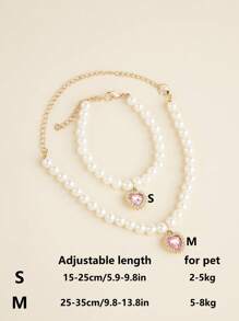 1 pieza Collar para mascotas ajustable con forma de corazón estilo princesa