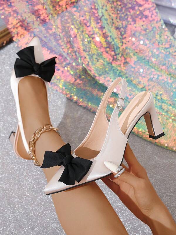 2025 Novos sapatos femininos elegantes de bico , cor sólida, simples, elegantes, sexy, boate, borboleta, Mary Jane, salto alto, adequados para festa, casamento, bombas de salto grosso