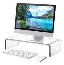 Base acrílica para monitor de computadora, de regreso a clases - TRANSPARENTE - Ver 4