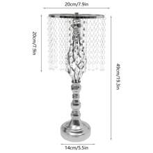 10 Pcs 19.3 Inches Tall Crystal Flower Stand Wedding Road Lead Tall Flower Holders Centerpiece Crystal Flower Metal Flower Vase For Reception Tables Wedding Supplies - Bạc - Xem 2