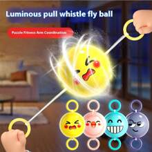 LED Light-Up Spinning Pull-String Ball Toy, Cute Candy Shape, DIY Rotating Flying Ball, Nostalgic Toy, Stress Relief Toy, Suitable As Gift For Children