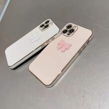 Bow-Knot 1pc Simple Elegant Faux Pearl Bow Phone Case Compatible With Iphone 16 Pro Max / Compatible With Galaxy S24 Ultra / Edge 30 / Compatible With Infinix Smart 8 / Compatible With Infinix Hot 40i / Compatible With Tecno Spark 20 / Compatible With Tecno Spark 20C / Compatible With Tecno Spark Go 2024 / Compatible With Redmi Note 13 Pro+ / Compatible With Honor X8,International Version, Not The Domestic Version - Pink - View 4