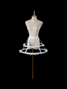 1 pezzo Sottogonna per donna in bianco/nero, per 4 stagioni, fresca per l'estate, sottogonna corta, sottogonna stile Lolita, sottogonna voluminosa per abito da sposa, sottogonna asimmetrica, sottogonna con 2 stecche in pizzo, sottogonna a forma di zucca con 2 stecche, sottogonna a forma di barile con 3 stecche, sottogonna con bordo in chiffon con 2-4 stecche, sottogonna a doppio bordo con 3-4 stecche, sottogonna a croce con 4 stecche, sottogonna con fessura aperta con 5 stecche, gabbia a più strati in acciaio forato, sottogonna stile barocco e Rococo regolabile, adatta per matrimonio, festa, esibizione, cosplay