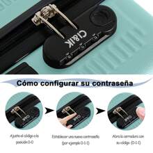 Maleta de 10 kg para Avión 18  Pulgadas, Equipaje de Mano Rígida con 4 Ruedas y Candado Incorporado, Variedad de Colores - Verde - Ver 6