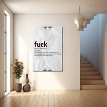 Definición de palabra ofensiva, uso de arte de pared con marco de madera grande, decoración del hogar, pintura en lienzo, para dormitorio, baño, sala de estar, oficina, cocina, regalo de vacaciones, 1 pieza - Multicolor - Ver 4