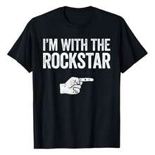 I'm With The Rockstar T-Shirt Matching Rockstar Costume T-Shirt Women's Summer Short Sleeve Sports T-Shirt