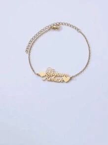 Uniek hartvormig ontwerp kettingarmband, elegante en eenvoudige stijl roestvrijstalen sieraden, prachtige gepersonaliseerde meisjesarmband