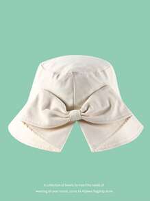 Spring/Summer Japanese Style Sun Protection Bucket Hat, Bowknot Decor Casual Fishing Cap, Elegant Polyester Casual Boho Party Street Hat, Windproof UVA Protection Hat For Women