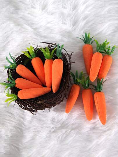 12pcs Realistic Carrot Easter Decorations, Easter Themed Party Supplies Fake Carrots