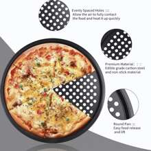 Molde Charola Para Hornear Pizza Perforada Antiadherente - Gris - Ver 2