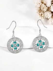 THINTIME 1 对时尚四叶草吊坠耳环，适合女性日常佩戴，女朋友，妻子，母亲，情人节或圣帕特里克节的浪漫礼物，妈妈，母亲，母亲节，礼物 - 彩色 - 查看 2