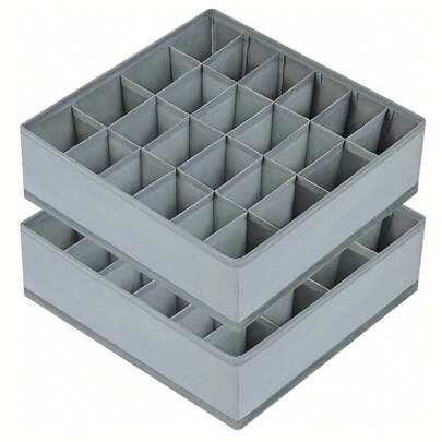 2 件抽屉式收纳架，婴儿衣服收纳袋，24 格衣柜收纳架和收纳袋，用于袜子、手帕、领带、皮带、婴儿衣服、内衣收纳