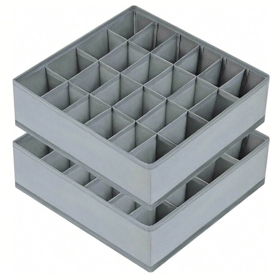 2 件抽屉式收纳架，婴儿衣服收纳袋，24 格衣柜收纳架和收纳袋，用于袜子、手帕、领带、皮带、婴儿衣服、内衣收纳