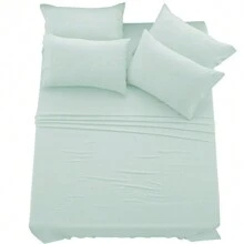 LUX DECOR 6-Piece Embroidered Bed Sheet Set – Brushed Microfiber, Deep Pocket, Lightweight & Breathable – Graduation Gifts, Home Decor, Sleep Protection For Dorms, Student Beds, Back‑To‑School Gift, Soft Bed Linens, Comfortable Sleep, Luxury Bed Set, Valentine's Day Bedroom, Spring Bedding Refresh, Guest Room Essentials, Dorm Room Bedding, Premium Bed Linens, Easy Care Sheets, Hypoallergenic Fabric, Year-Round Comfort, Master Bedroom Update, Matching Bedding Set, Hotel Quality Linens - 溫泉藍 - 查看 8