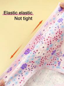 6 Pcs Random Girls Briefs Cute Pattern Comfortable Soft Underwear For Young Girl 4-7Y