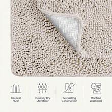 BELADOR Bathroom Rugs Sets 2 Piece- Plush Bath Mat Set Quick-Dry Soft Chenille Mat With Rubber Backing, Absorbent Rug Set, Washable Bath Rugs - Bath Mats 24x17 + 30x20 - 04 Ivory - View 7