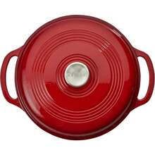 Mercer Culinary Enameled Cast Iron Round Dutch Oven, 6 Qt., Navy Blue - Red - View 3