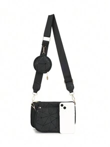 3pcs/Set Casual Portable Crossbody Bag Organizer - Black - View 4