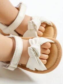 Infant Toddler Infant Girls PU Leather Soft Open Toe Summer Sandals Flower Princess Flat Shoes - White - View 10