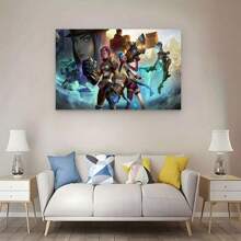 Framed Arcane Anime Poster Poster Jinx And Vi Poster Canvas Prints Battle Of The Two Cities Wall Art For Home Office Living Room Decorations
