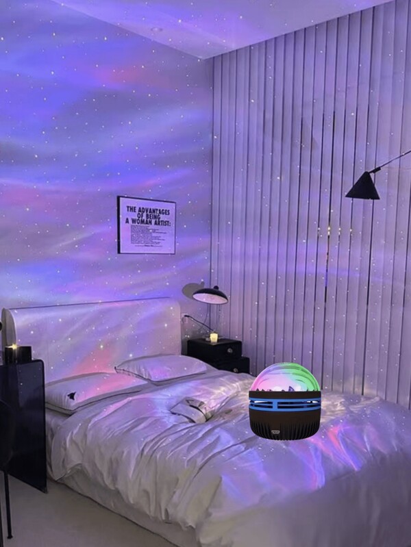 1 pieza Lámpara de cielo estrellado con luces del norte - Ilumina un dormitorio romántico, agrega brillo a vacaciones, campamento y fiestas - Regalo soñador para todas las ocasiones, proyector de aurora y olas de 2 en 1