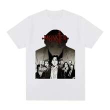 Monster Naoki Urasawa Anime T-Shirt Vintage Cotton Y2k Casual Comfy Manga Men T Shirt New TEE TSHIRT Womens Tops Unisex - trắng - Xem 1
