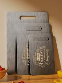 1pc Customizable Stainless Steel Cutting Board, Double-Sided, Easy To Clean, Chopping Board For Meat, Vegetables, Fruits - Kitchen Essential