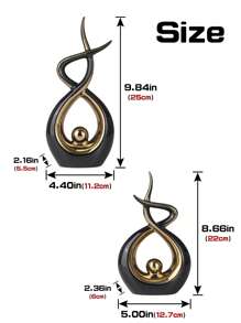 1 paio di decorazioni in ceramica di alta qualità e design moderno, adatto per Mobile TV, Soggiorno, Cantinetta vini, Libreria, Decorazione ufficio, ottimo regalo per il Ringraziamento, Natale, Festa del papà - Multicolore - Visualizzare 5